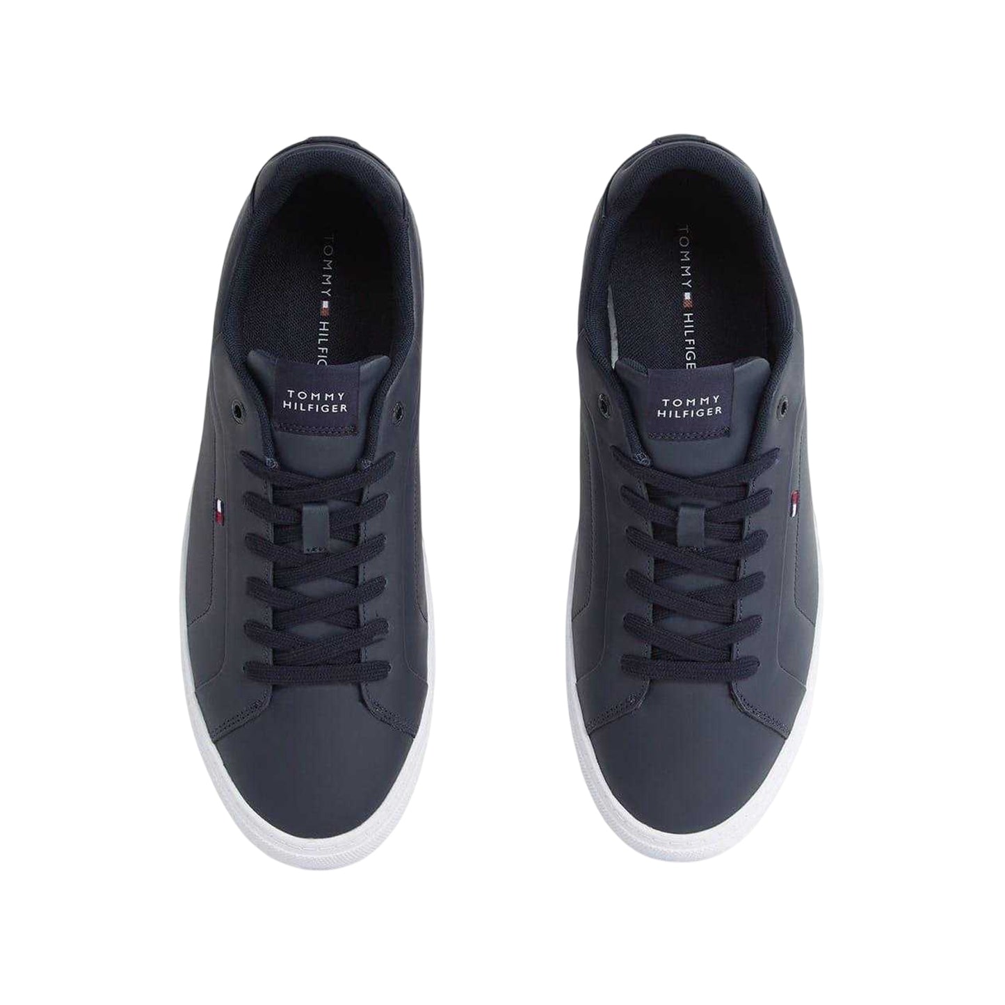 Navy-White - Lifestyle - Tommy Hilfiger Mens Nappa Leather Trainers