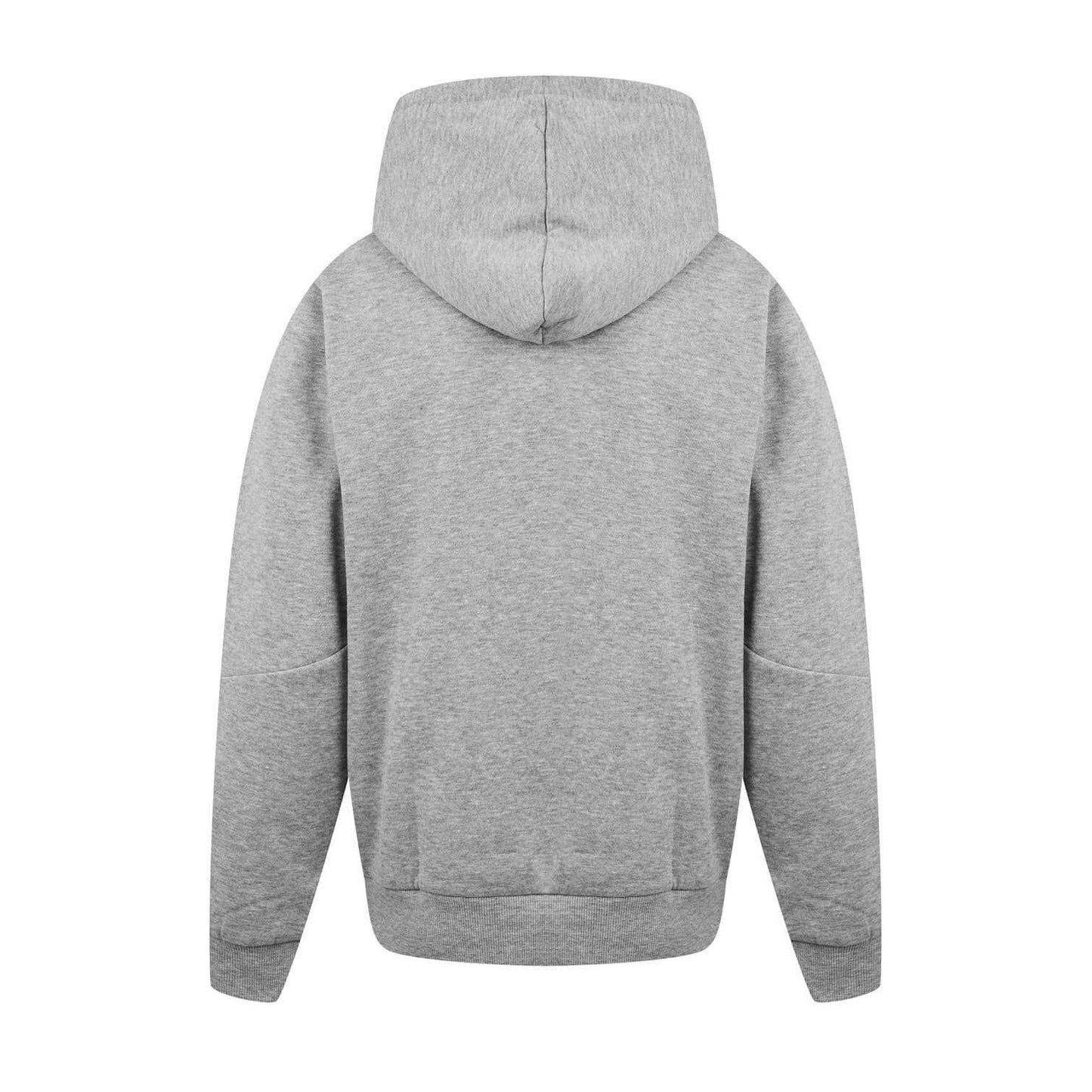 Grey - Back - Newcastle United FC Unisex Adult Crest Hoodie