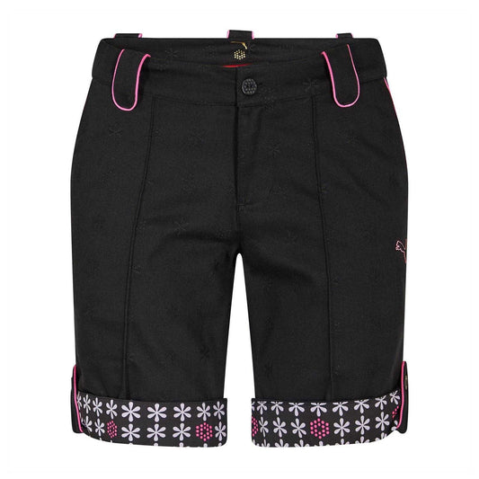 Black - Front - Puma Womens-Ladies Jacquard Tailored Golf Shorts
