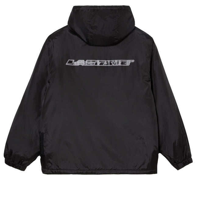 Black - Back - Lacoste Mens Hooded Quilted Cropped Padded Jacket