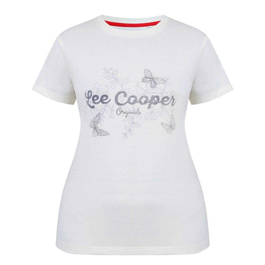 Cream - Front - Lee Cooper Womens-Ladies Classic T-Shirt