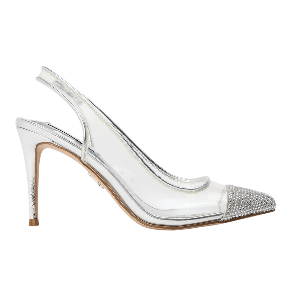 Silver - Lifestyle - Steve Madden Womens-Ladies Leena Metallic Sling Back Pumps