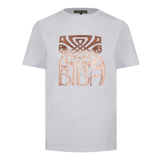 White - Front - Biba Womens-Ladies Logo T-Shirt