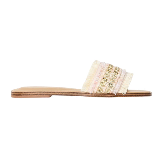 Neutral - Front - Aldo Womens-Ladies Nalani Embellished Flat Slides