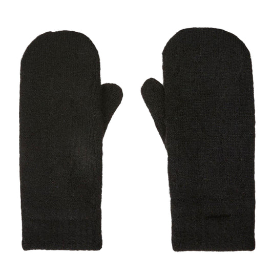 Black - Front - Pieces Womens-Ladies Winter Mittens