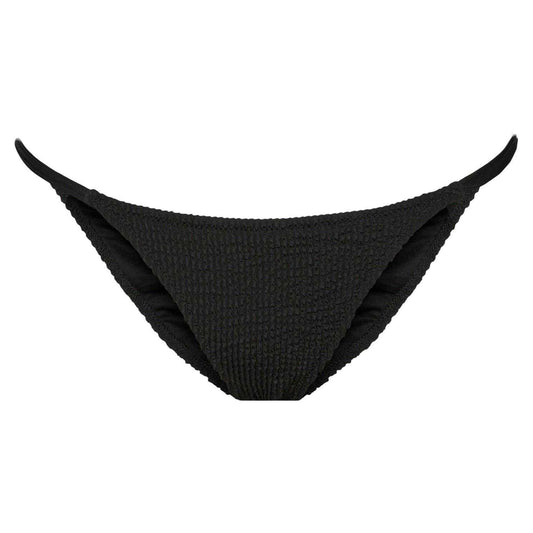 Black - Front - Pieces Womens-Ladies Crinkled Tanga