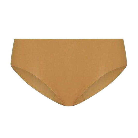 Caramel - Front - Commando Womens-Ladies Classic Plain Swim Briefs
