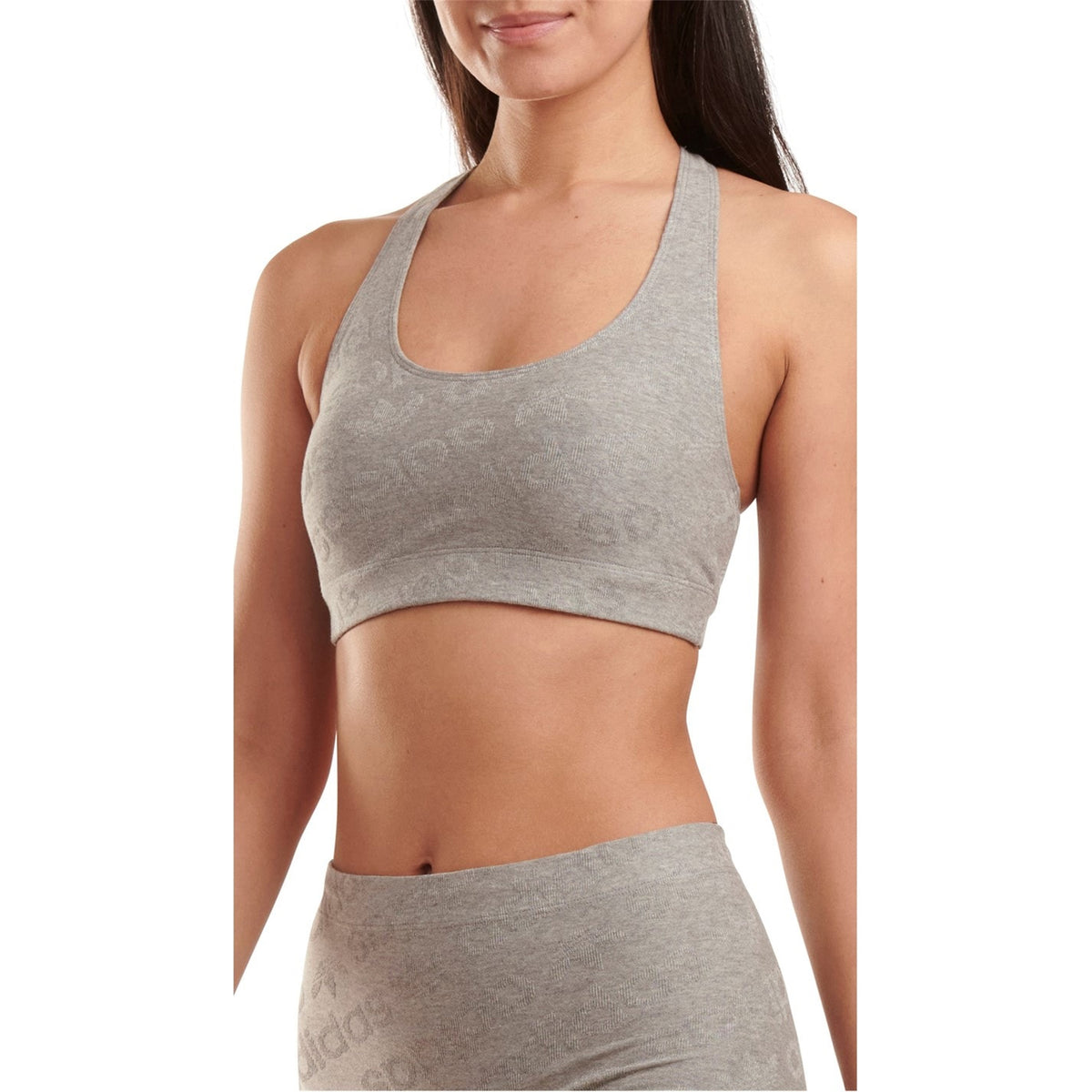Medium Heather Grey - Lifestyle - Adidas Womens-Ladies Terrot Flex Crop Top
