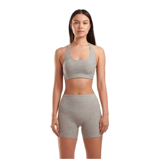 Medium Heather Grey - Front - Adidas Womens-Ladies Terrot Flex Crop Top