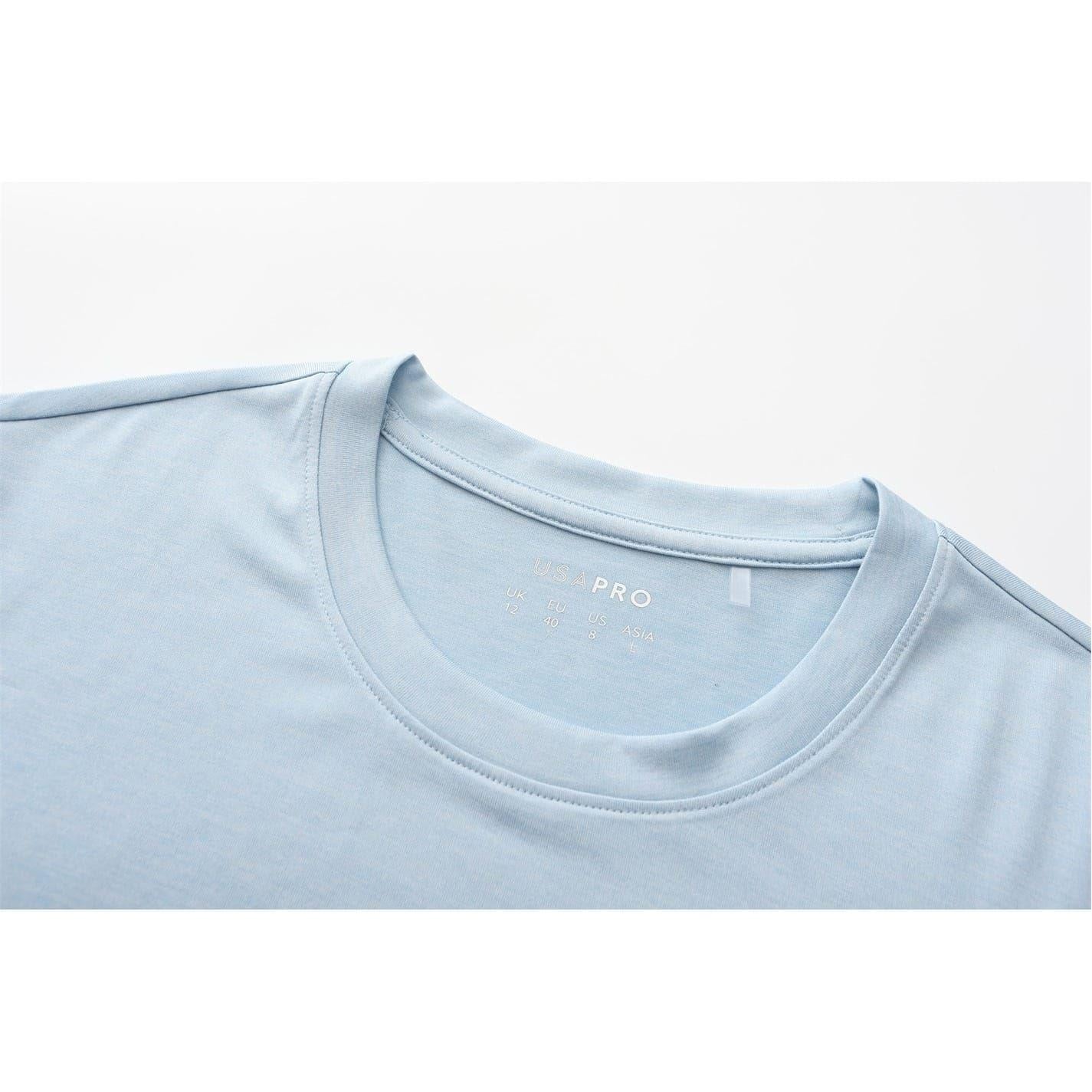 Light Blue - Close up - USA Pro Womens-Ladies Tech C Polyester T-Shirt
