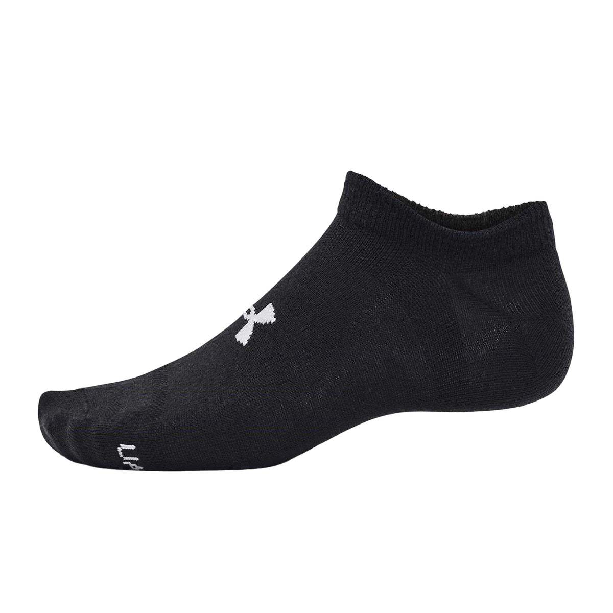 Black-White-Grey - Side - Under Armour Womens-Ladies Essential No-Show Socks (Pack of 6)
