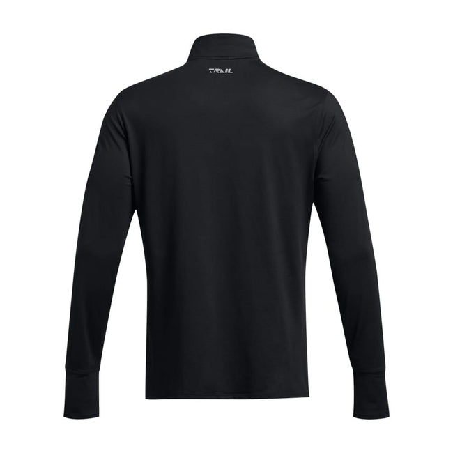 Black - Back - Under Armour Mens Trail Run Quarter Zip Top