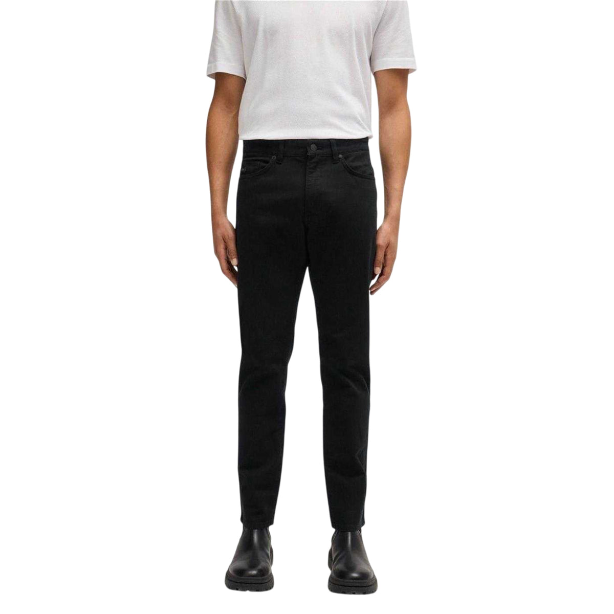 Black - Side - Boss Mens H-Delaware5 Slim Trousers