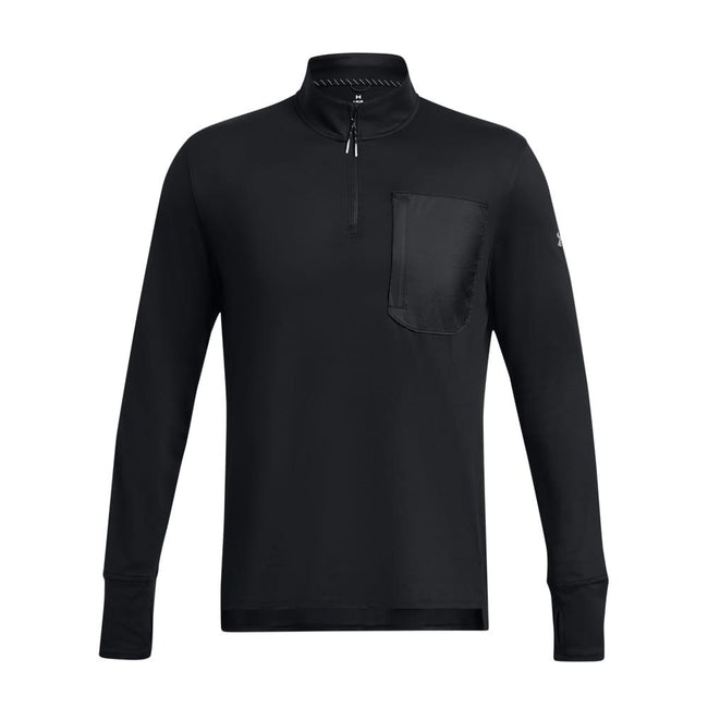 Black - Front - Under Armour Mens Trail Run Quarter Zip Top