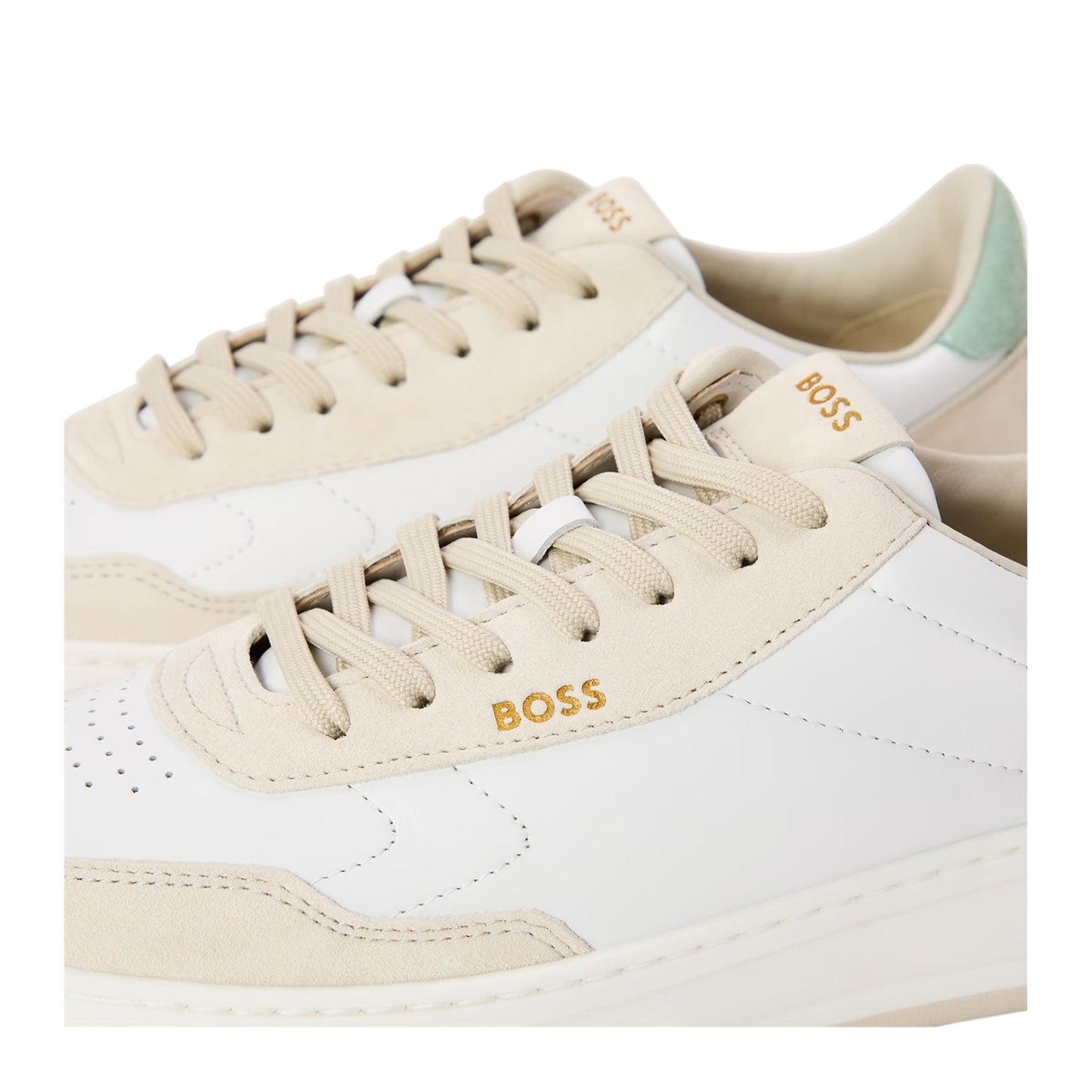 White - Lifestyle - Boss Womens-Ladies Baltimore Leather Low Trainers