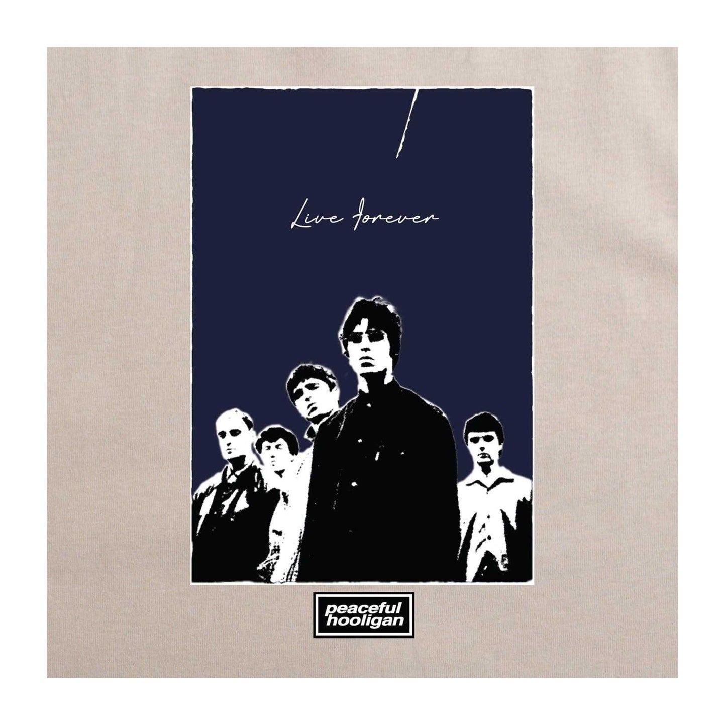 Stone - Side - Oasis Unisex Adult Live Forever Graphic Print T-Shirt