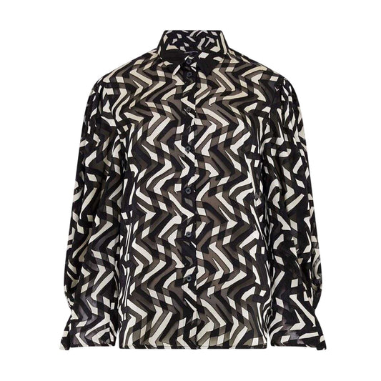 Black-Cream - Front - French Connection Womens-Ladies Diandra Long-Sleeved Blouse