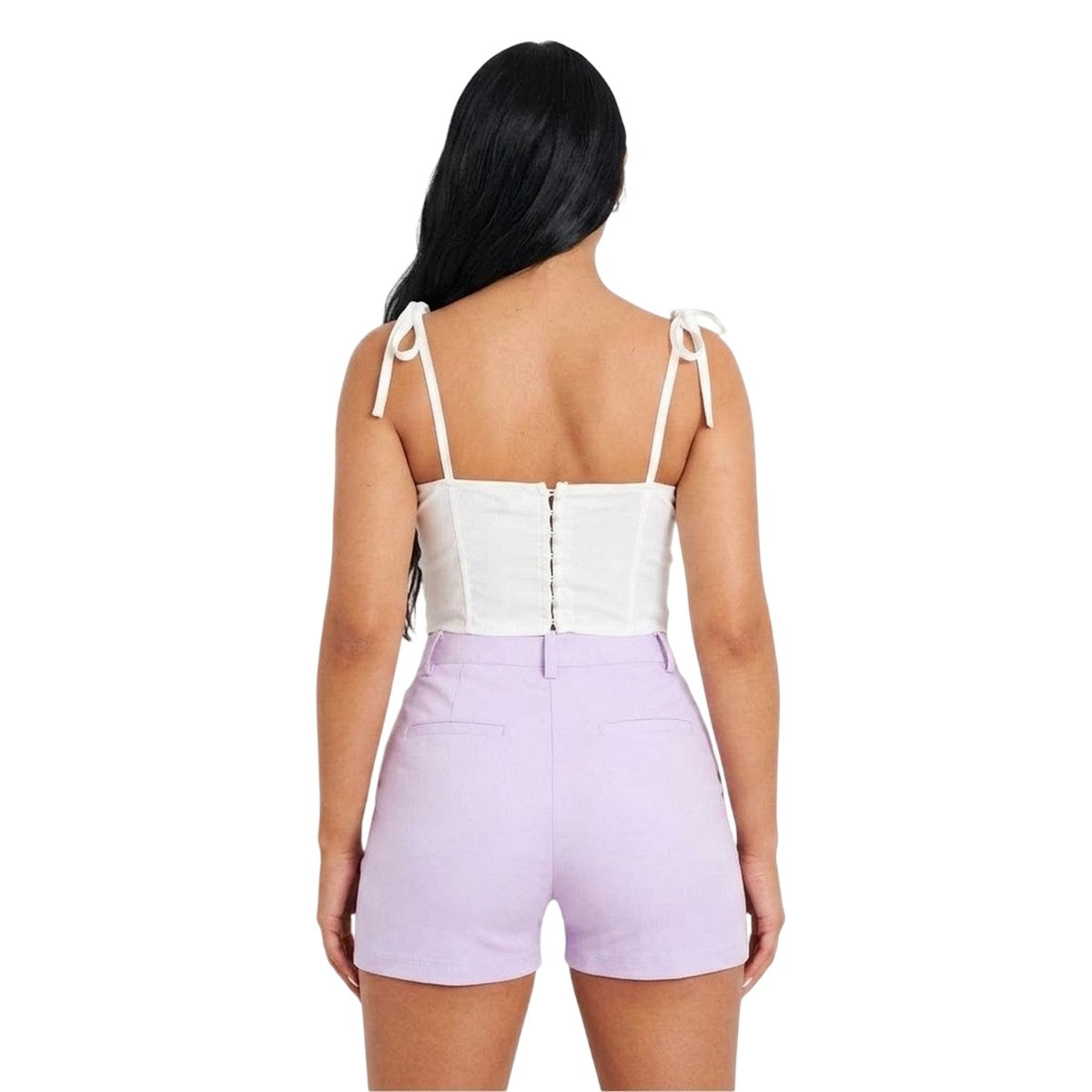 White - Back - Missy Empire Womens-Ladies Tie Detail Crop Top