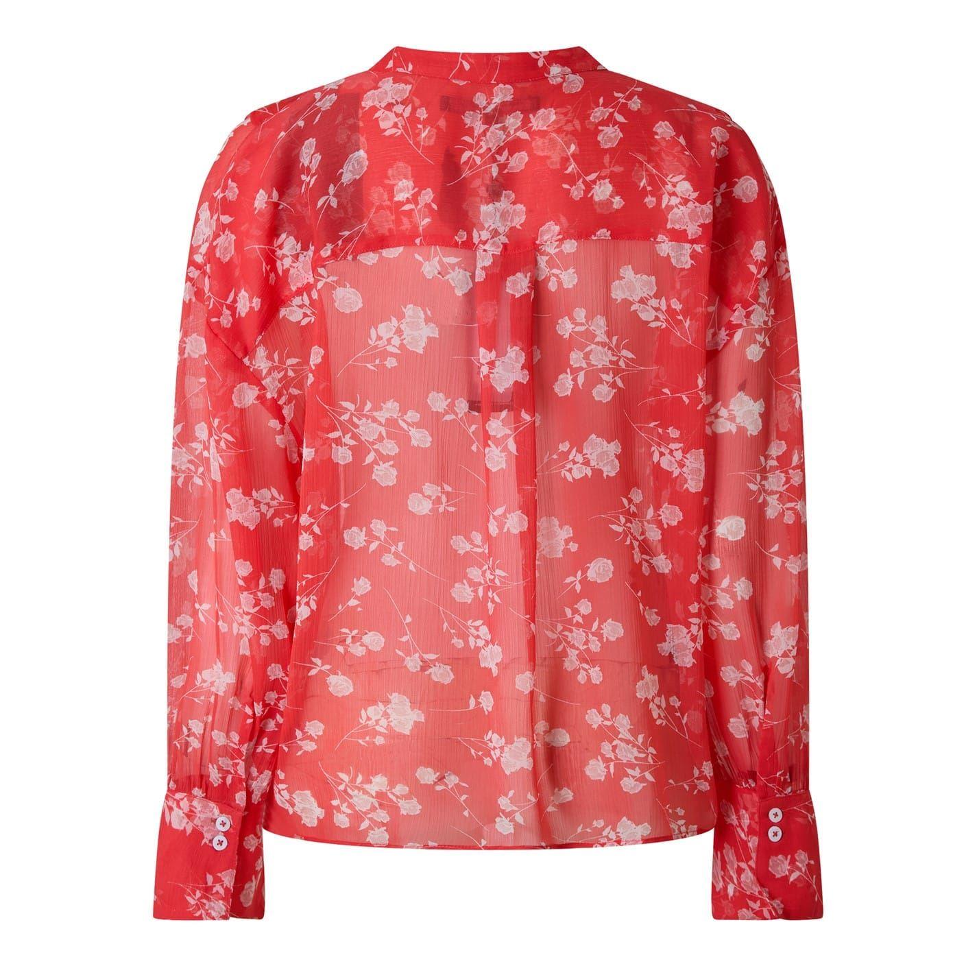 Cayenne - Back - French Connection Womens-Ladies Alesndra Floral V Neck Long-Sleeved Blouse