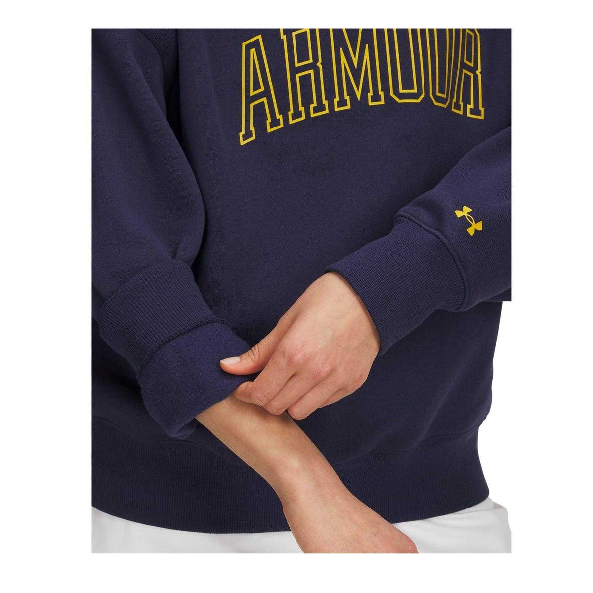 Navy-Gold - Side - Under Armour Womens-Ladies Varsity Sweatshirt
