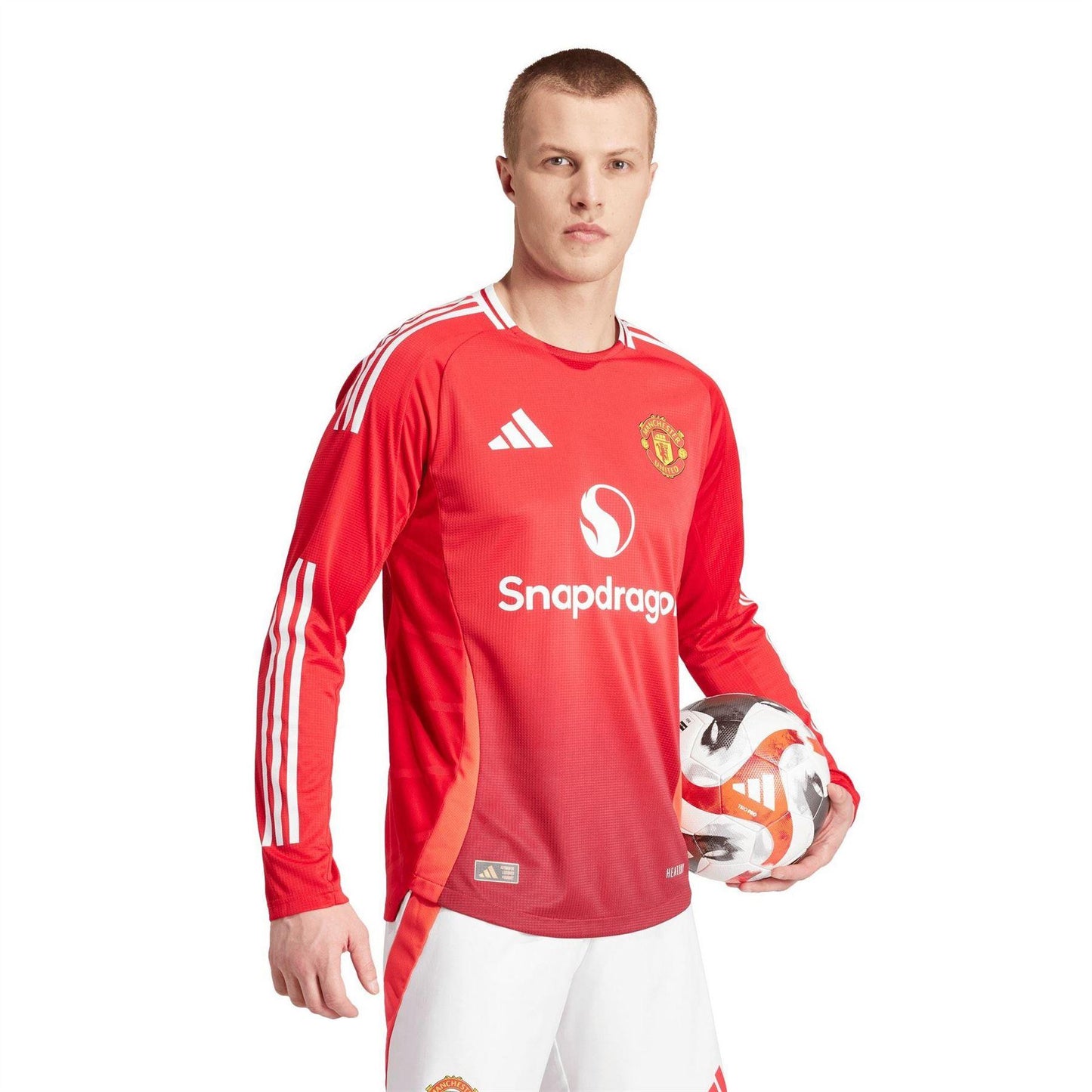 Red - Pack Shot - Manchester United FC Mens Adidas Long-Sleeved Football Shirt