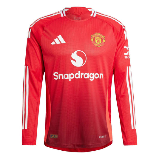 Red - Front - Manchester United FC Mens Adidas Long-Sleeved Football Shirt