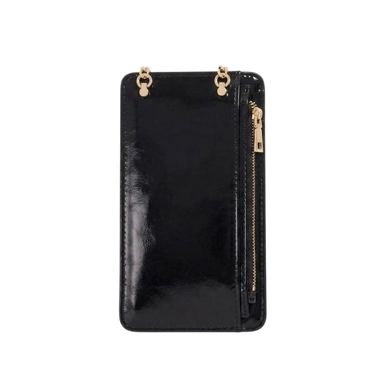 Black - Front - Dune London Faux Leather Rectangle Phone Pouch