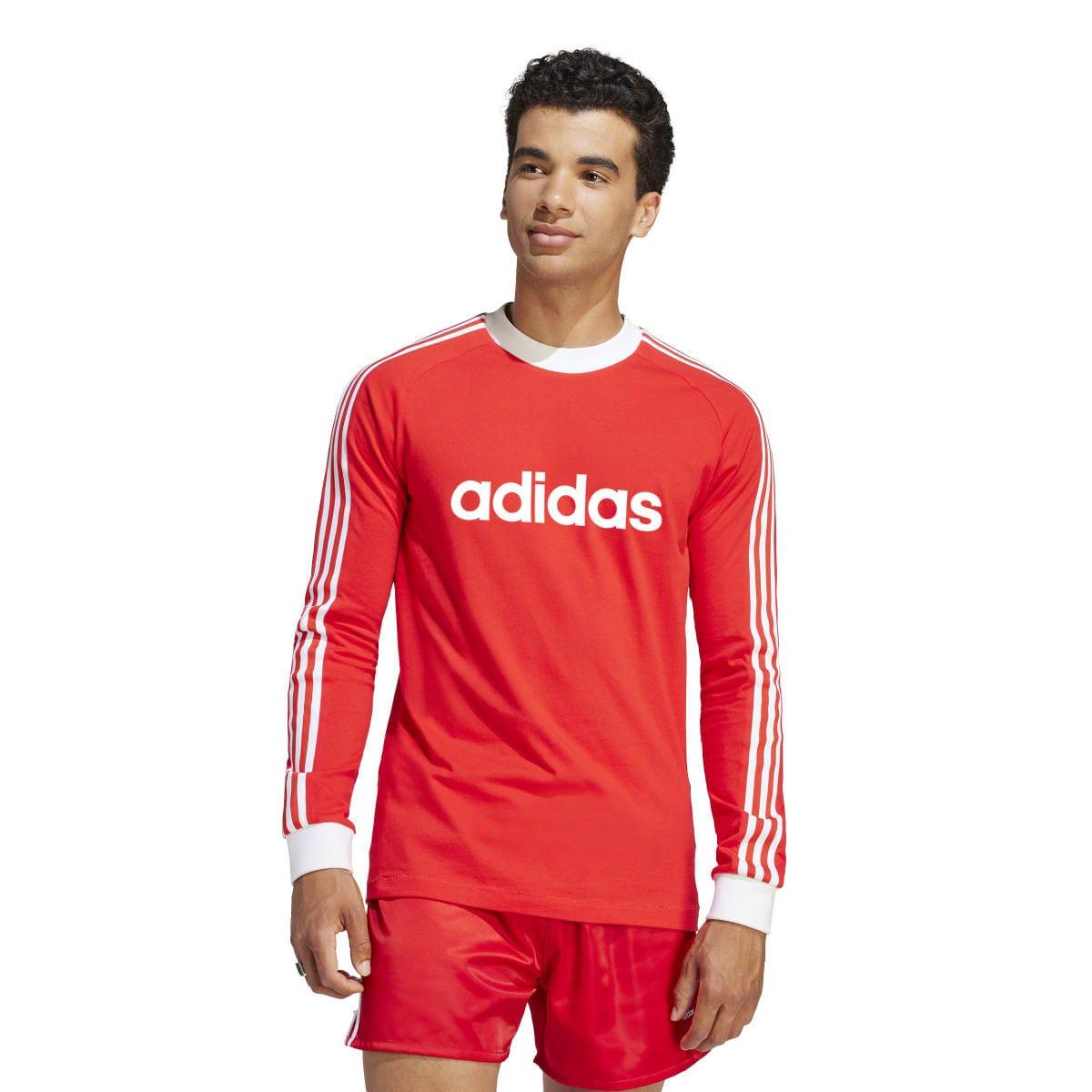 Red - Side - Adidas Mens Originals 70s FC Bayern Munich Long-Sleeved Jersey