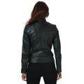 Black - Back - Elle Womens-Ladies Annette Leather Jacket