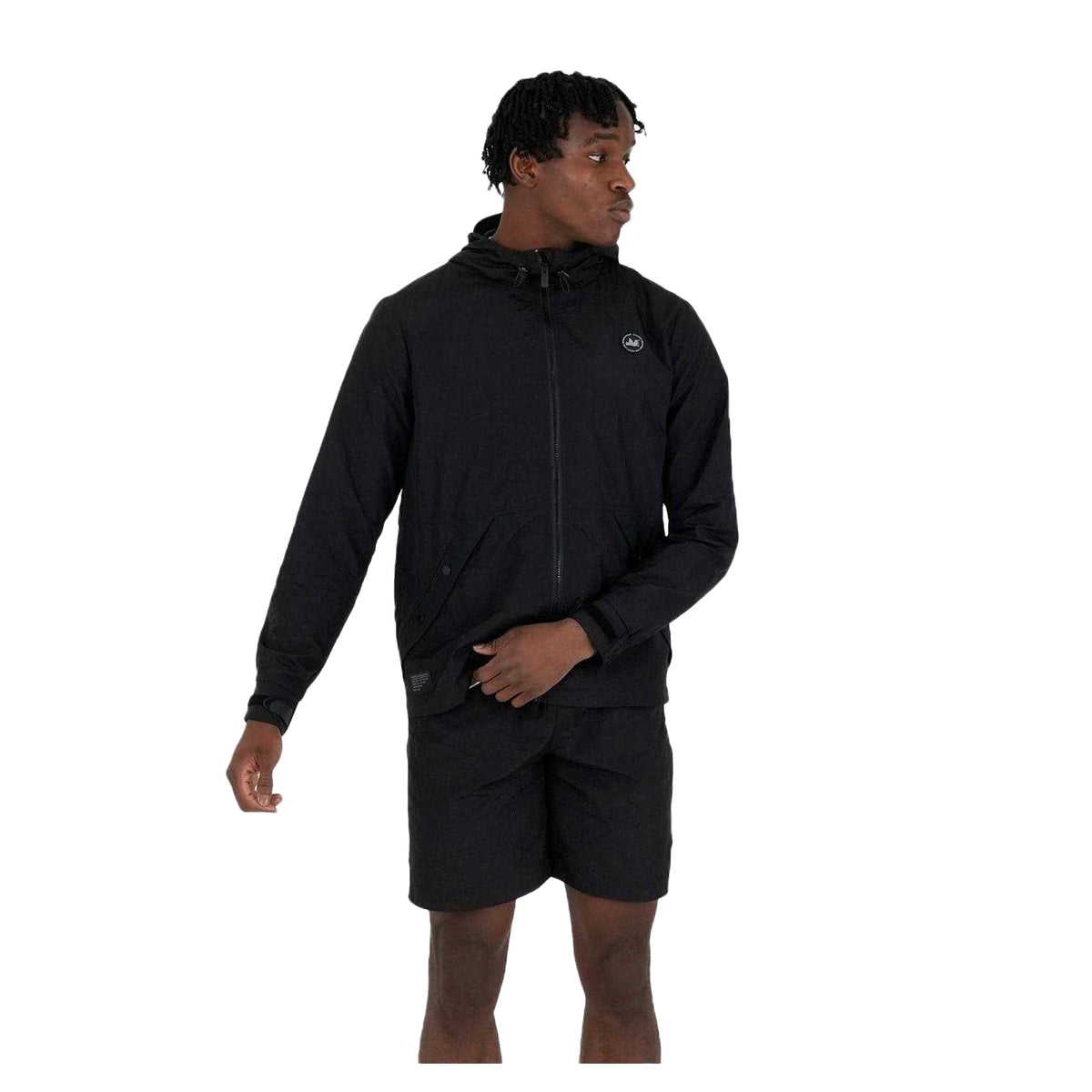 Black - Side - Peaceful Hooligan Mens Cannon Hooded Jacket