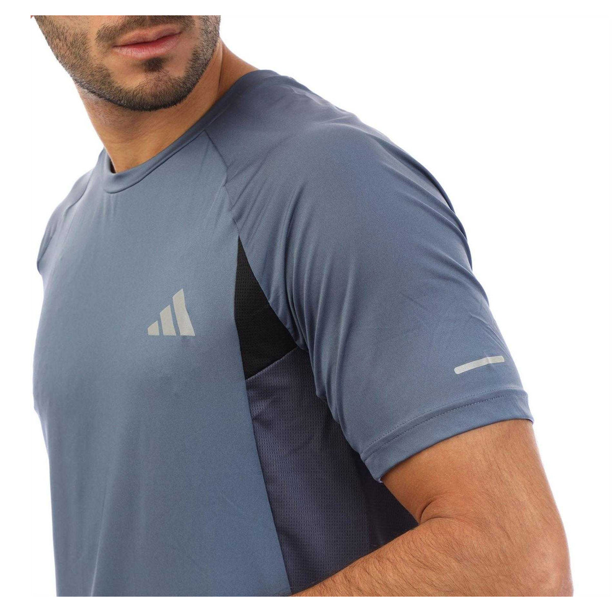 Navy - Side - Adidas Mens Climacool T-Shirt