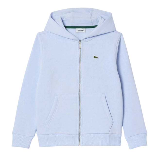 Blue - Front - Lacoste Childrens-Kids Kangaroo Pocket Full Zip Hoodie