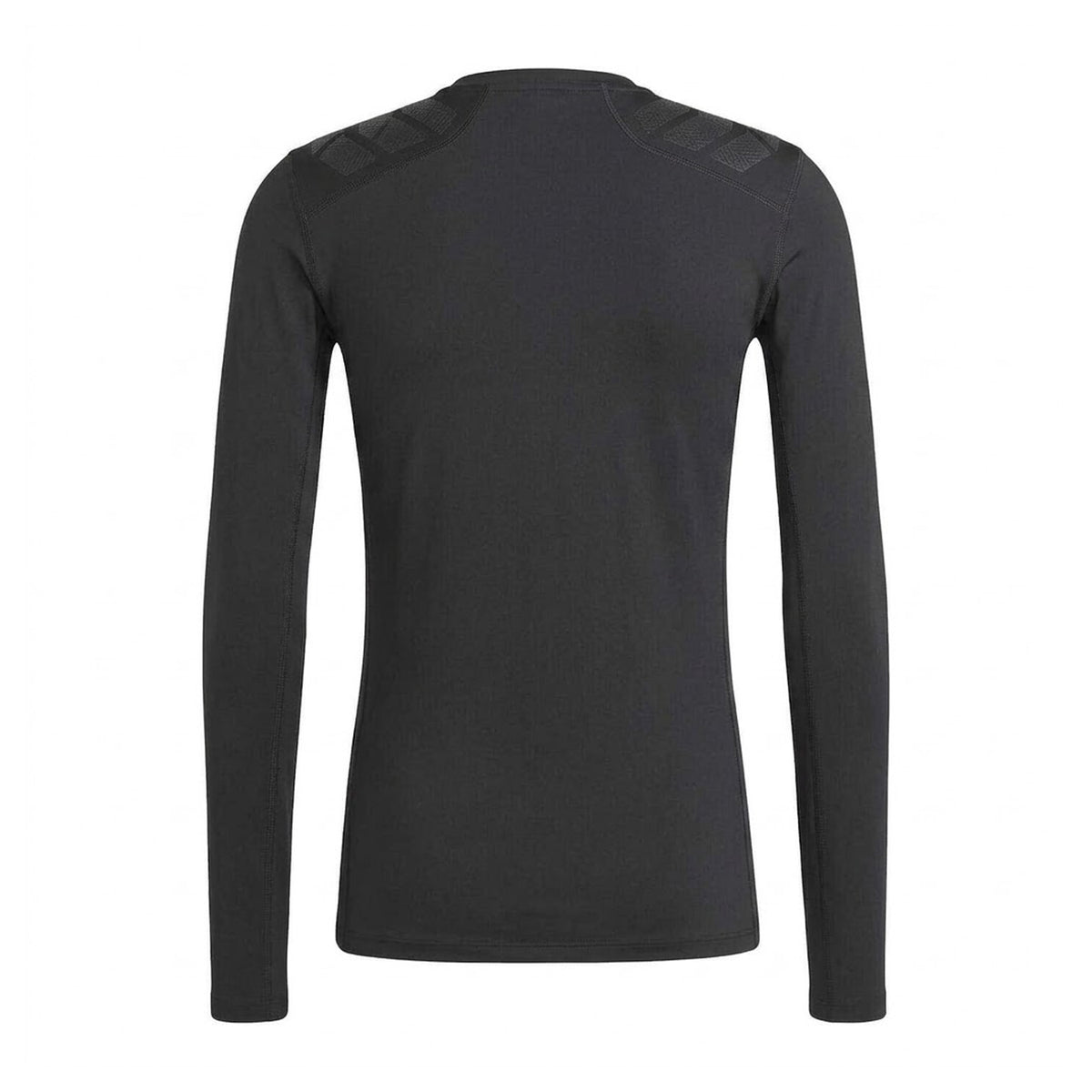 Black - Back - Adidas Mens Techfit Tonal Logo Compression Long-Sleeved Workout T-Shirt