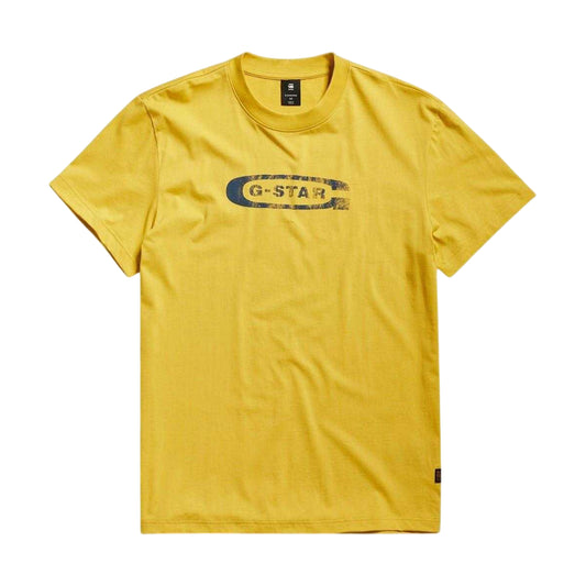 Lemon Yellow - Front - G-Star Mens Old Skool Graphic Print T-Shirt