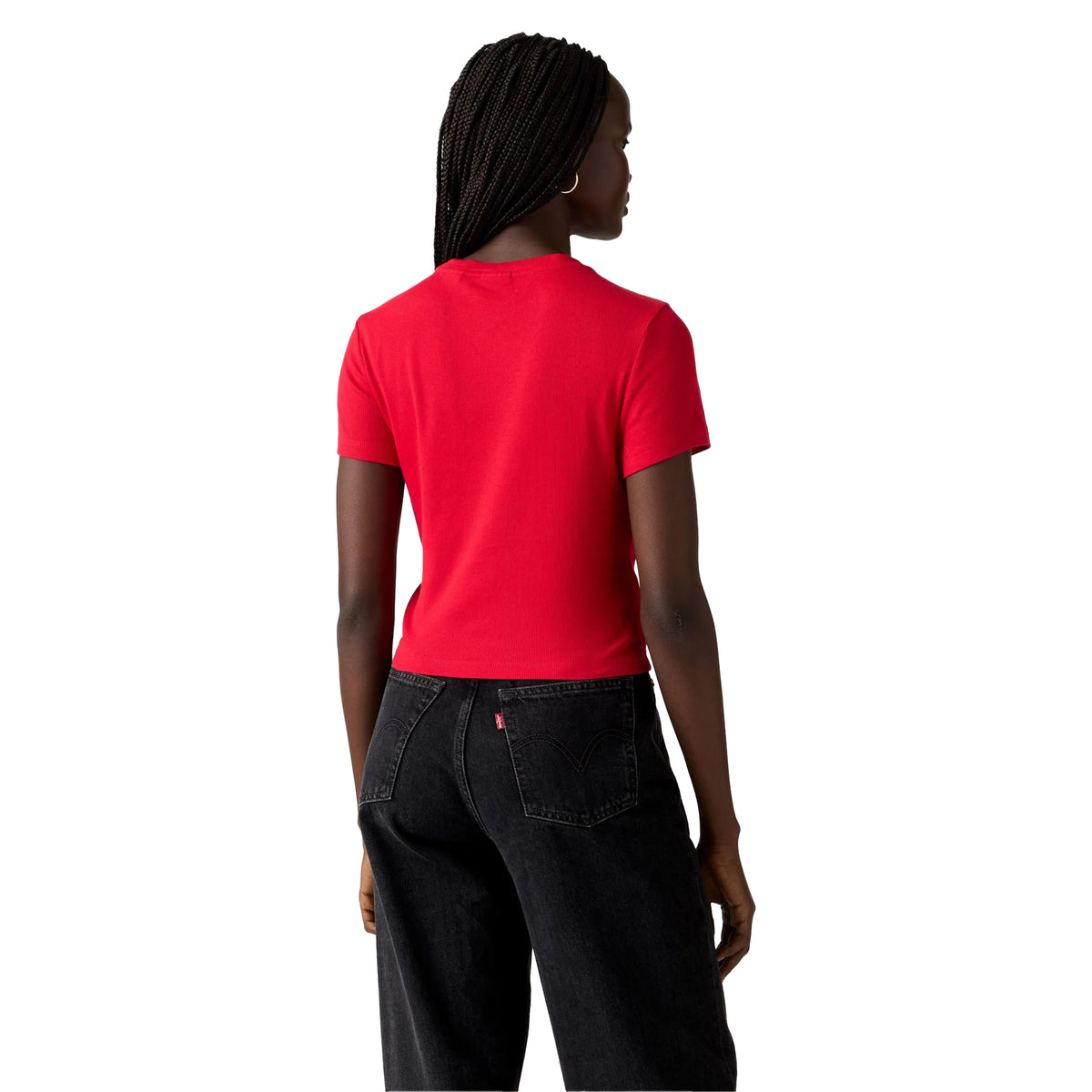 True Red - Lifestyle - Levis Womens-Ladies Essential Ribbed Sport Crop Top
