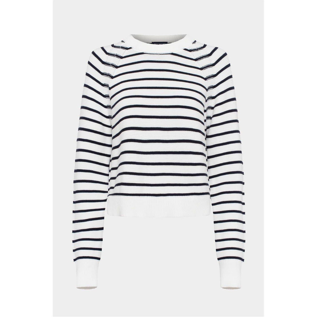 White-Blue - Close up - French Connection Womens-Ladies Lillie Mozart Cotton Jumper
