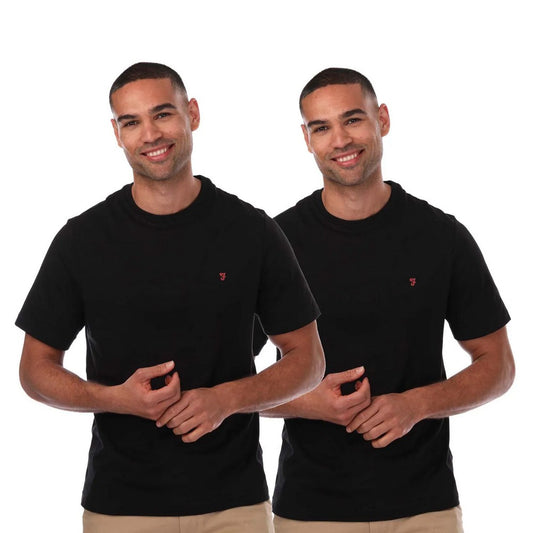 Black - Front - Farah Mens Dani T-Shirt (Pack of 2)