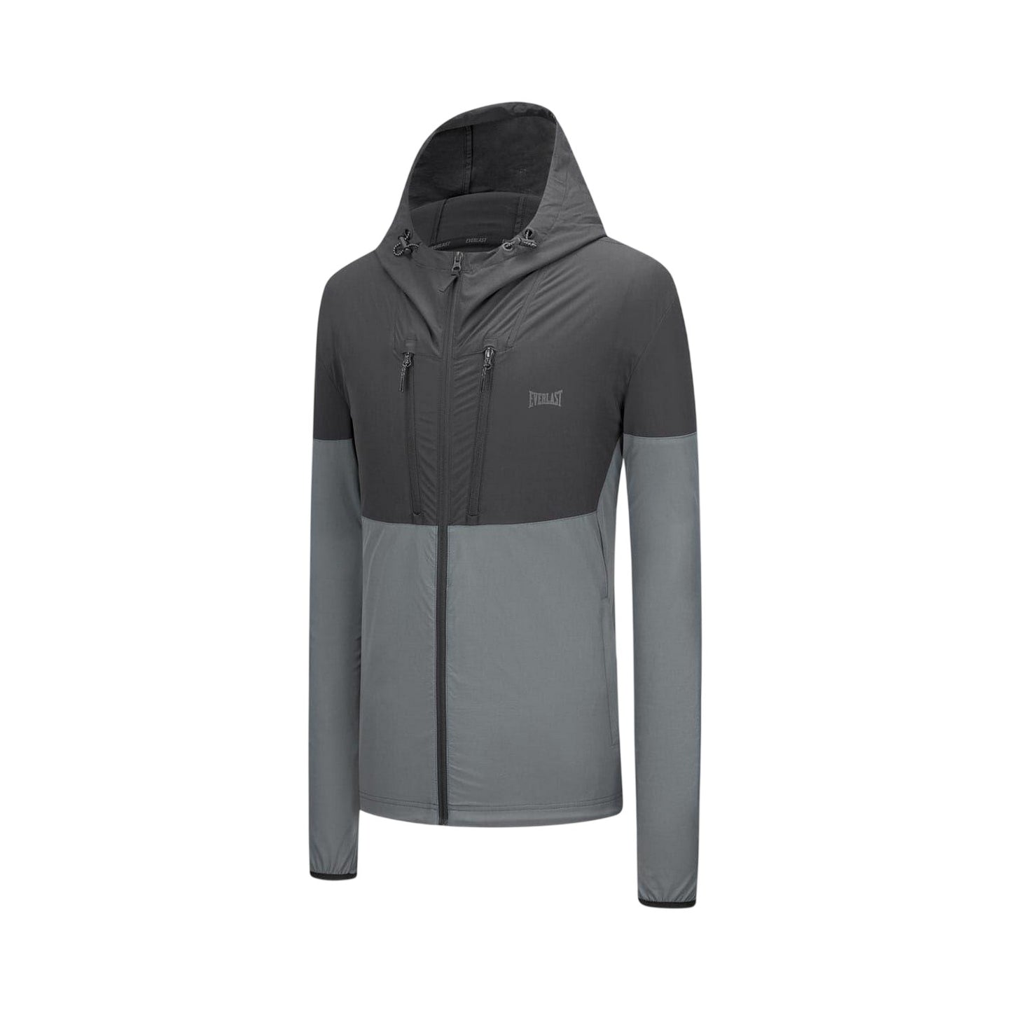 Black-Carbon - Side - Everlast Mens NRG Colour Block Hooded Track Jacket