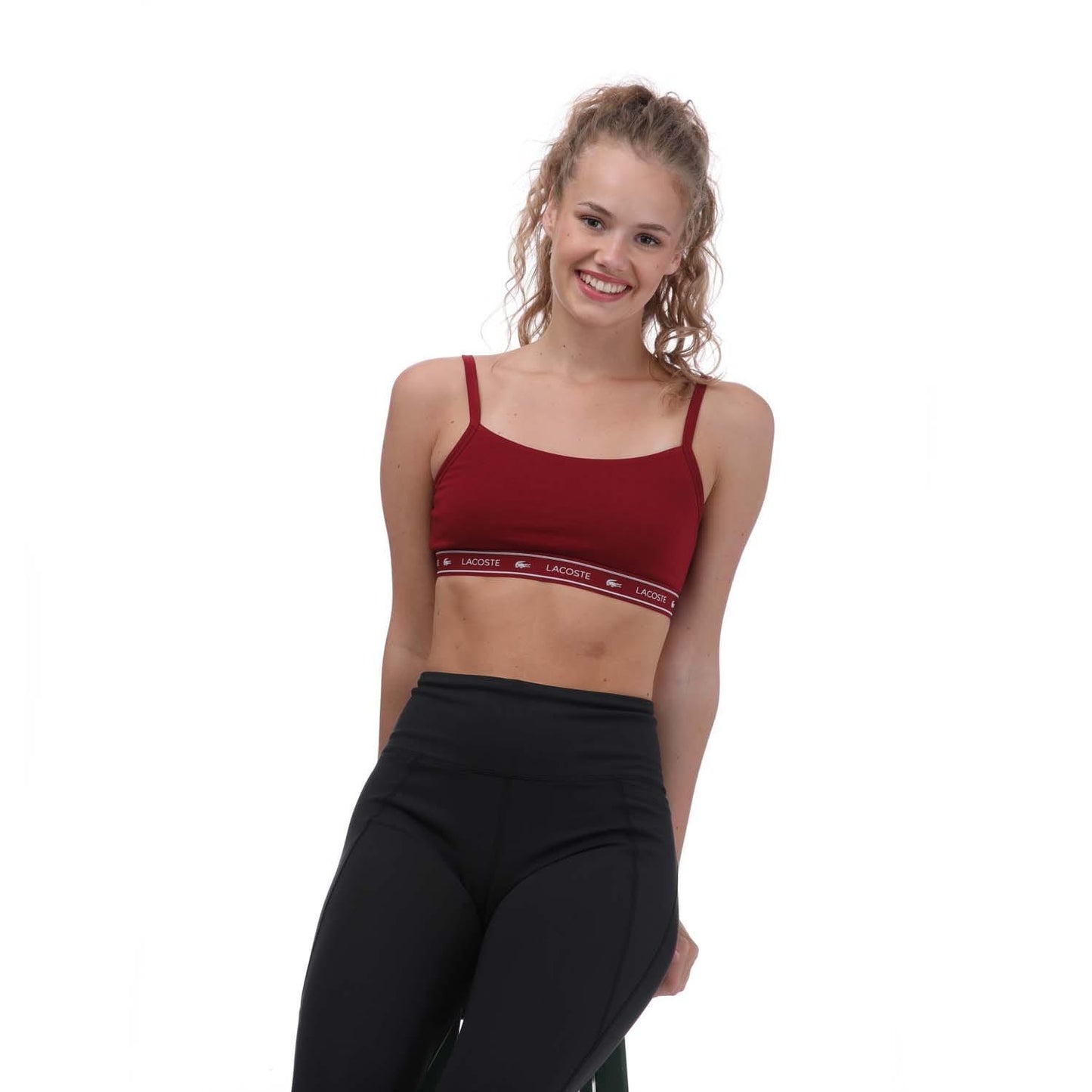 Burgundy - Lifestyle - Lacoste Womens-Ladies Bandeau Sports Bra