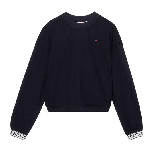 Desert Sky - Front - Tommy Hilfiger Childrens-Kids Tape Crew Neck Jumper