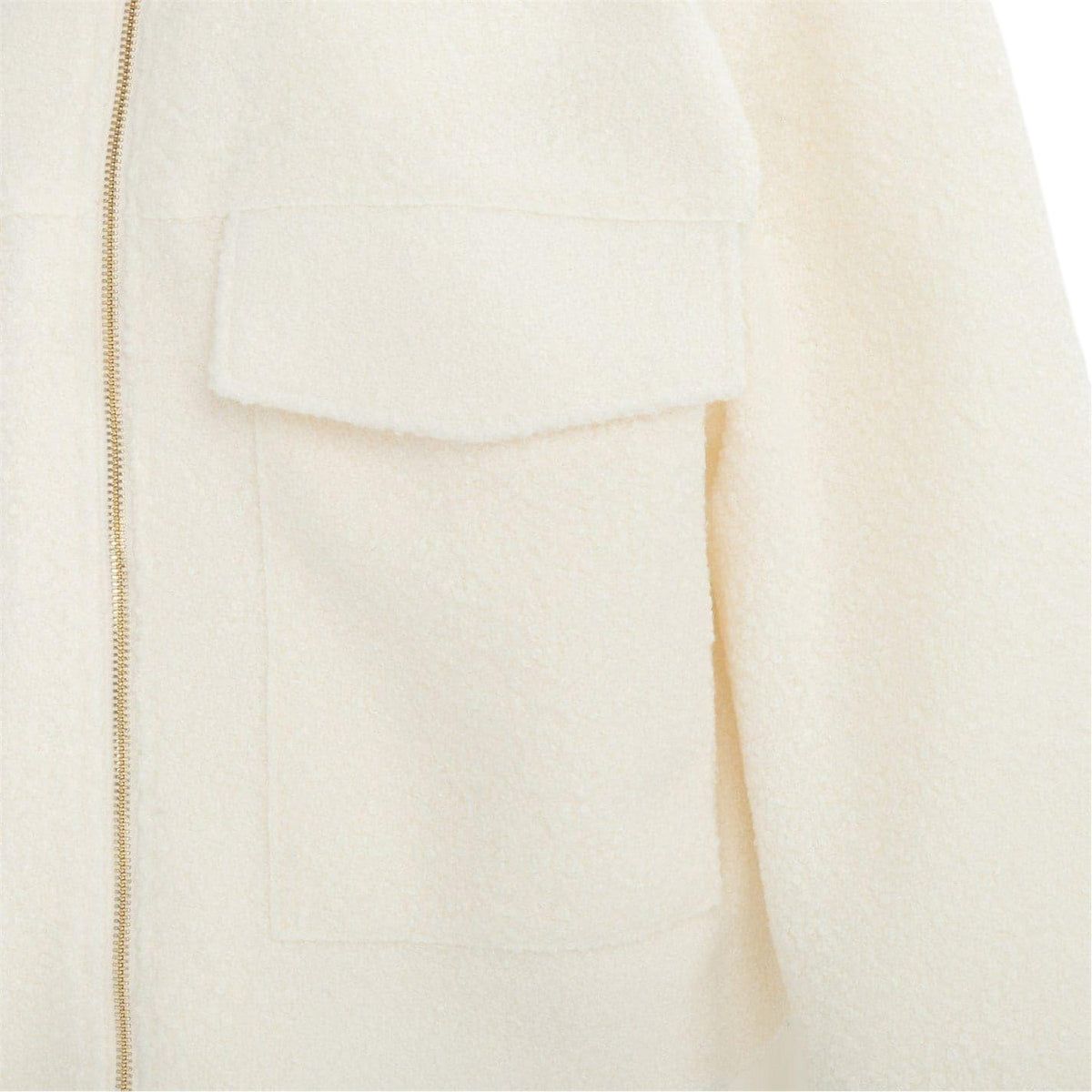 Cream - Pack Shot - Firetrap Womens-Ladies Teddy Fleece Cropped Jacket