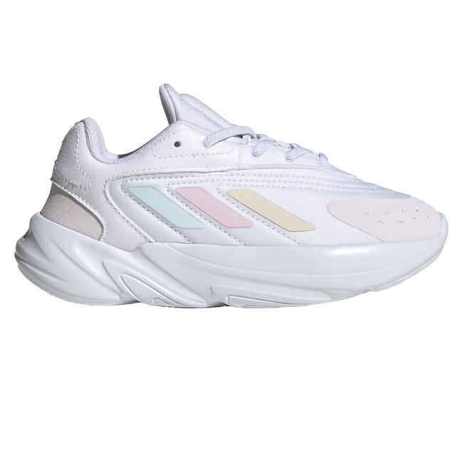 Cloud White-Almost Pink-Almost Blue - Back - Adidas Childrens-Kids Ozelia Trainers