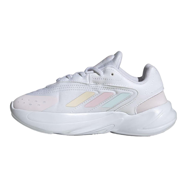 Cloud White-Almost Pink-Almost Blue - Side - Adidas Childrens-Kids Ozelia Trainers