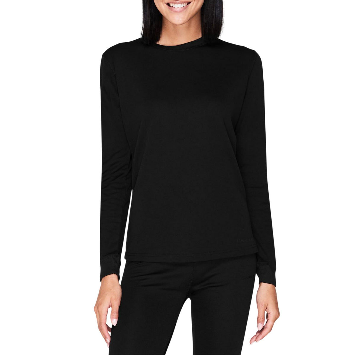 Black - Side - Campri Womens-Ladies Thermal Top