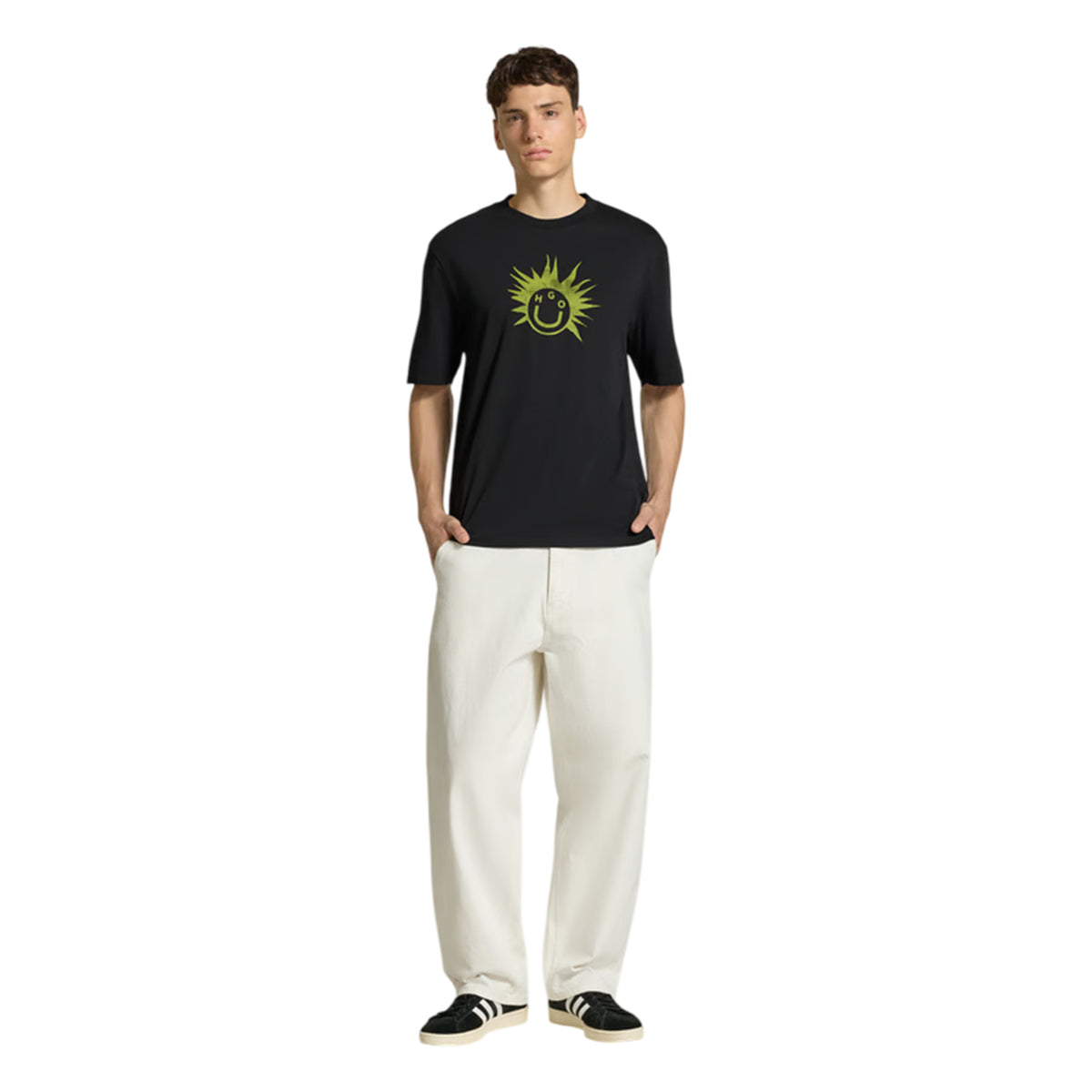 Black - Lifestyle - Hugo Mens Nugix Sun Regular Short-Sleeved T-Shirt