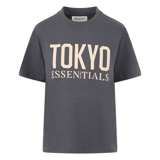 Charcoal - Front - Blank Essentials Womens-Ladies Tokyo T-Shirt
