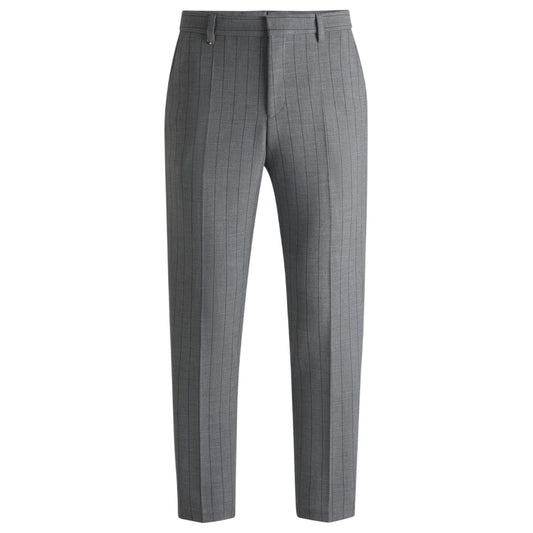 Medium Grey - Front - Hugo Boss Mens Slim Trousers