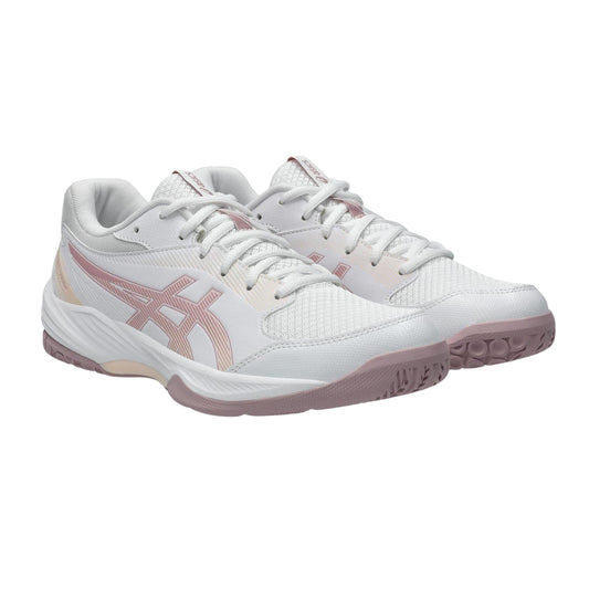 White - Front - Asics Womens-Ladies Task 4 Volleyball Shoes