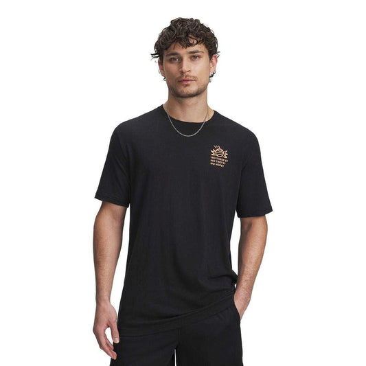 Black - Front - Under Armour Mens Basketball Loose Fit T-Shirt