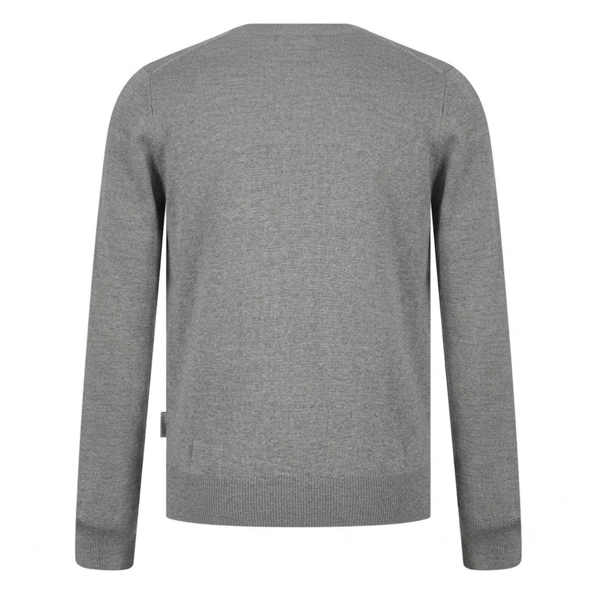 Grey Melange Marl - Back - Lyle & Scott Mens Merrick Knitted V Neck Pullover